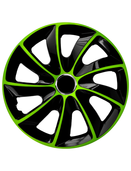 Radkappe  STIG-Extra in schwarz-grün Eine Radkappe STIG-Extra in schwarz-grün.