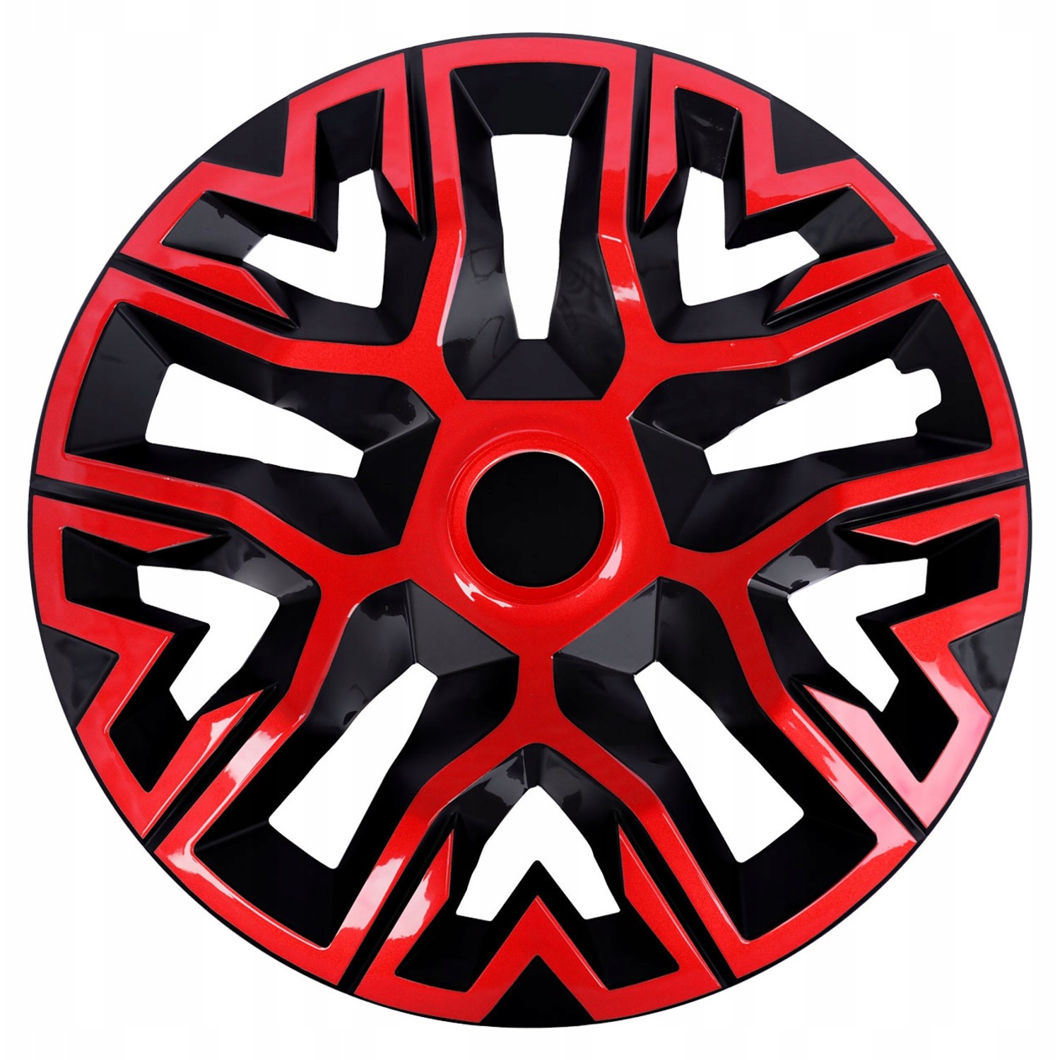 BEST schwarz-rot 15" Radkappen Radblenden