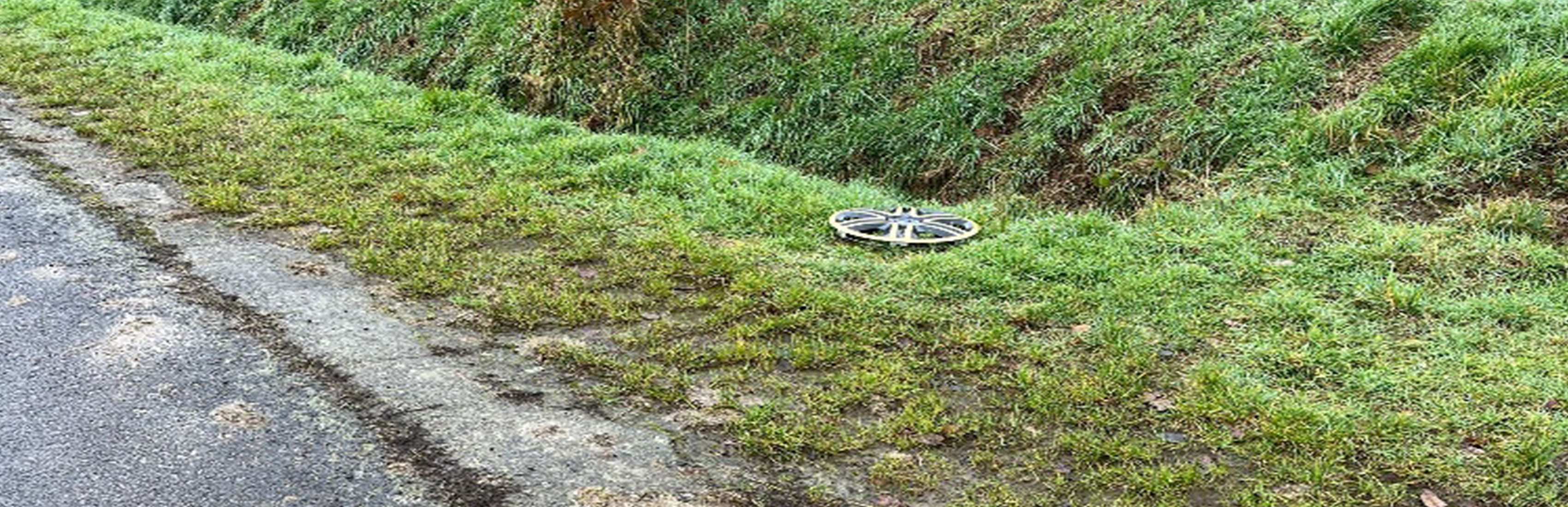 einzelne-Radkappe-Banner Eine einzelne Radkappe liegt am Strassenrand.