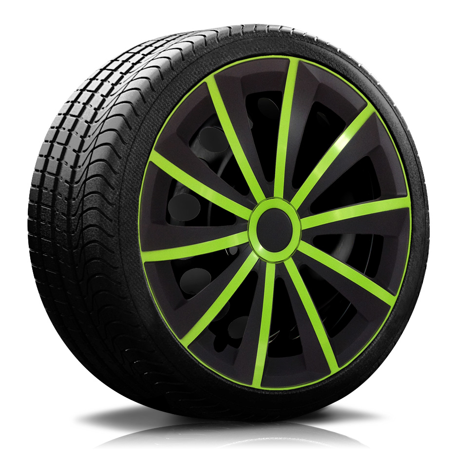 Radkappe  Gral-matt in schwarz-grün Eine Radkappe Gral-matt in schwarz-grün.