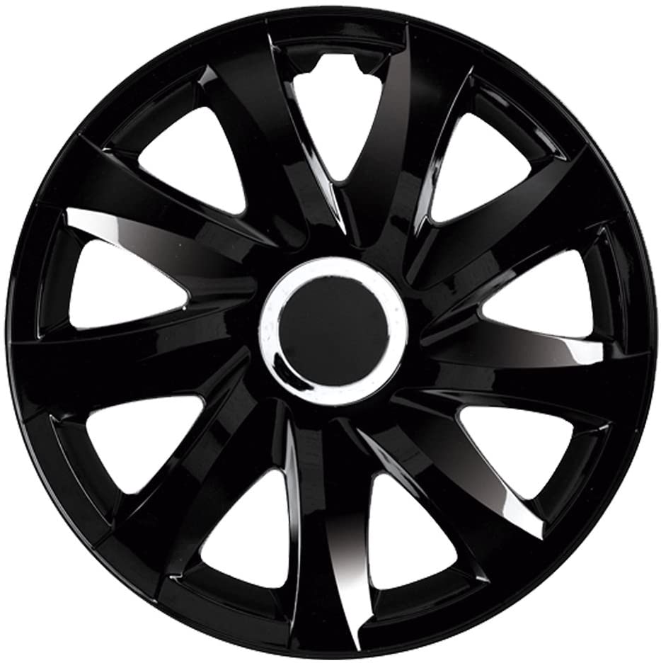 Eine Frontaufnahme der Radkappe Modell RKK01 in schwarz.