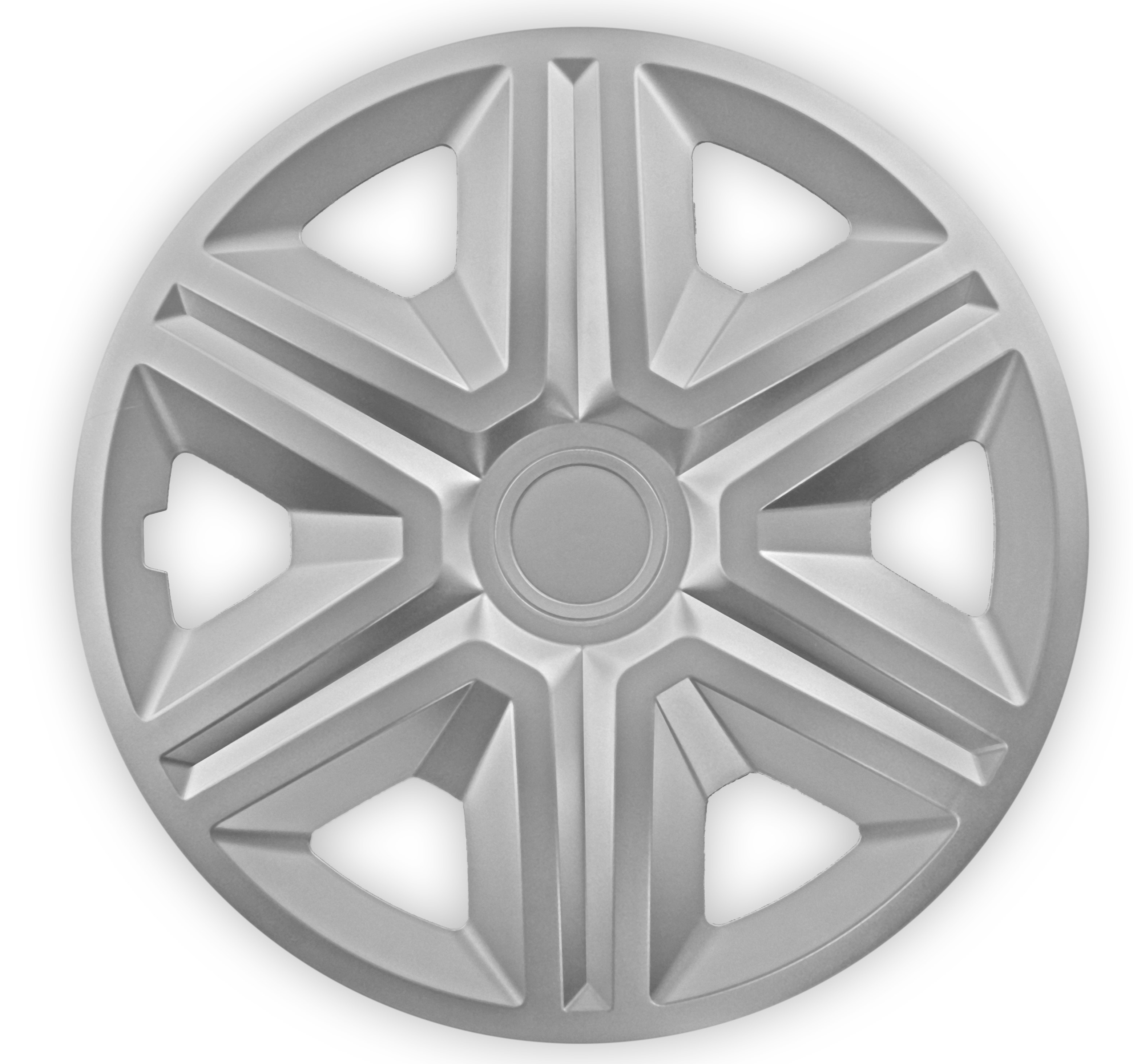 Eine Frontaufnahme der Radkappe Modell RKK20 in silber.