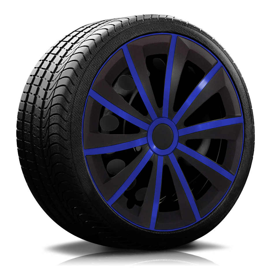 Gral matt schwarz-blau 15" Radkappen Radblenden